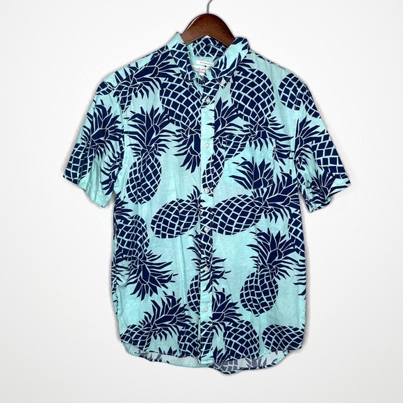 Old Navy Other - Old Navy Classic Button Down Teal Pineapple | M